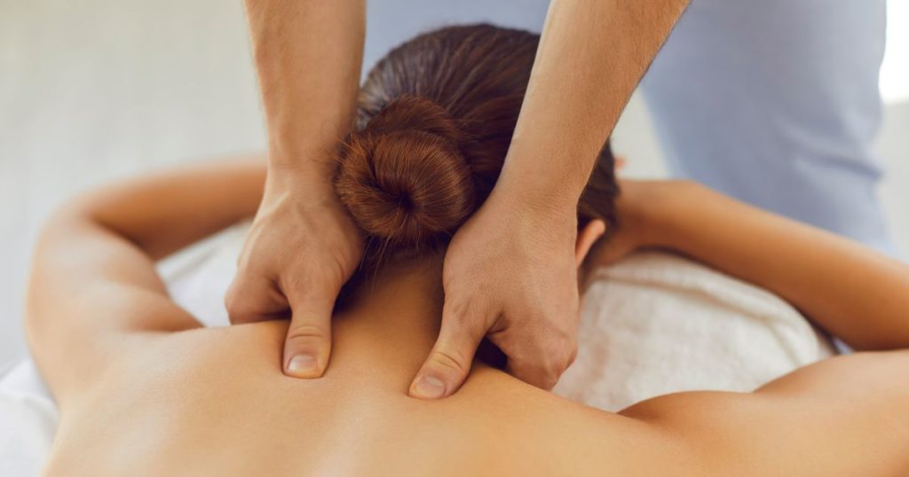 Woman receiving massage therapy